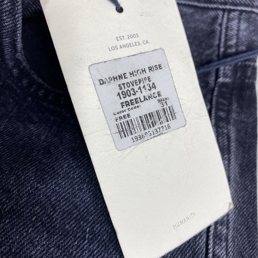 Citizens of Humanity Daphne High Rise Straight Stovepipe Leg Jeans Sz 31 Black - Picture 14 of 15